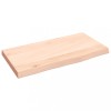 Polita de perete, 40x20x2 cm, lemn masiv de stejar netratat, DKD Home Decor