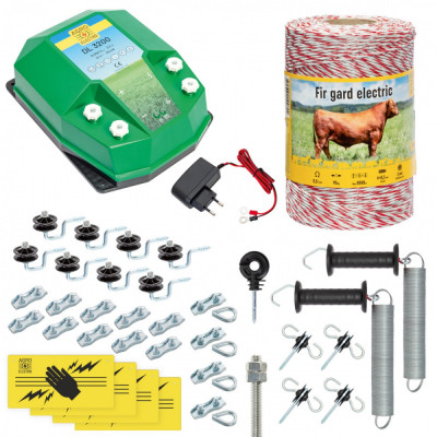 Pachet gard electric complet 500&amp;nbsp;m, 3,2&amp;nbsp;Joule, 230&amp;nbsp;V, pentru animale domestice foto