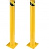 Set 2 stalpi de siguranta, delimitare, avertizare, Vivatechnix Otel, Galben / Negru, Inaltime 107 cm