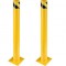 Set 2 stalpi de siguranta, delimitare, avertizare, Vivatechnix Otel, Galben / Negru, Inaltime 122 cm