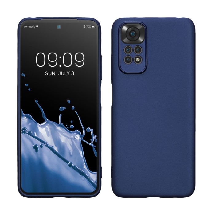 Husa kwmobile pentru Xiaomi Redmi Note 11/Redmi Note 11S, Silicon, Albastru, 58651.64
