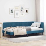 VidaXL Cadru de pat colțar cu headboard albastru 90 x 200 cm Catifea