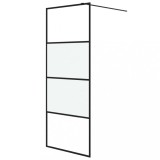 Cumpara ieftin Perete cabina dus walk-in negru 80x195 cm sticla ESG semi-mata