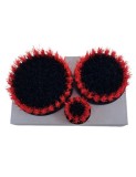 Set perii curatare textile rosii dure Koch Chemie Drill Brush Set Hard 3 buc