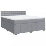 Cumpara ieftin Pat continental, gri deschis, 180x200 cm, material textil