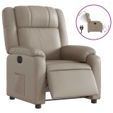 Cumpara ieftin Fotoliu rabatabil electric, cappuccino, piele ecologica