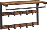 Cumpara ieftin Cuier de perete, Vasagle, Maro Rustic, LCR101B01, 74 x 33 x 6.6 cm cm