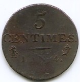 Franta 5 centimes 1795 A - L&#039;AN 4 - A, Prima Republica, Cupru, 23 mm A, KM-635.1 (7), Europa, Cupru (arama)