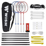 Alumtec 5566 Set rachete badminton 4 bucăți + săgeți 3 bucăți + plasă + linii de dorință