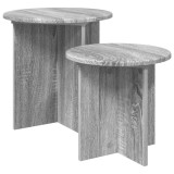 vidaXL Set măsuțe laterale 2 pcs Sonoma gri Lemn prelucrat 8001016