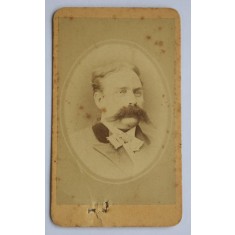 CDV Atelier Romania Cernăuți Czernowitz - C. Steiner - Portret bărbat cu mustață - jumătatea secolului XIX