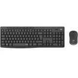 Kit wireless tastatura si mouse MK295 Silent, US layout, Graphite, Logitech