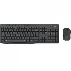 Kit wireless tastatura si mouse MK295 Silent, US layout, Graphite