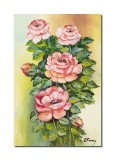 Cumpara ieftin Tablou cu trandafiri regali pictat manual, 60x40cm ulei pe panza, gata de agatat pe perete