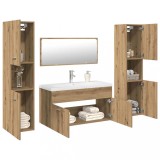 vidaXL Set mobilier de baie, 5 piese, stejar artizanal, lemn prelucrat 3328920
