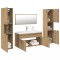 vidaXL Set mobilier de baie, 5 piese, stejar artizanal, lemn prelucrat 3328920