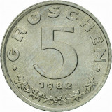 Cumpara ieftin Moneda 5 GROSCHEN - AUSTRIA, anul 1982 *cod 2077 B = UNC ZINC DIN FASIC BANCAR, Europa