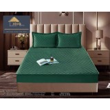 Cumpara ieftin Topper Saltea/Husa de pat matlasata si 2 fete de perne din catifea, cu elastic, model tip topper 160x200 - JO844