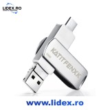 Stick USB 3.0 Mobil, KATITFENXK, 128GB, High Speed, Backup fisiere, Flash Drive 4 in 1, Adaptor Type-A, Type-C, Lightning, USB-A, Potrivit pentru tele