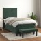 vidaXL Pat box spring cu saltea, verde &icirc;nchis, 90x190 cm, catifea 3137698