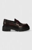 Marc O&#039;Polo mocasini de piele femei, culoarea bordo, cu platforma, 30817213202135 MM2M3047