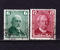 ✅ (S43) Germania Reich 1936 &quot;Automobilul 50 de ani Daimler - Benz &quot; serie completa Michel 604/605, stampilate