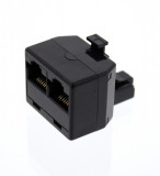 Adaptor 1x RJ45(8P8C) tata - 2x RJ45(8P8C) mama, negru Well