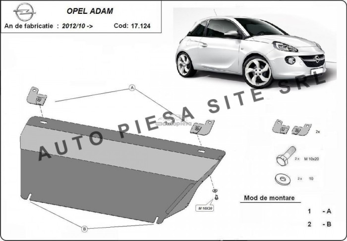 Scut metalic motor Opel Adam fabricat incepand cu 2012 APS-17,124