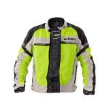 Geaca moto de vara W-TEC Saigair pentru barbati, verde, cu protectii CE