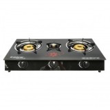 Aragaz, plita cu 3 arzatoare metalice 2.5KW, sticla securizata 700x380x94mm Breckner Germany