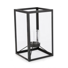 Felinar metal negru Janie 18.5x18.5x30.5 cm