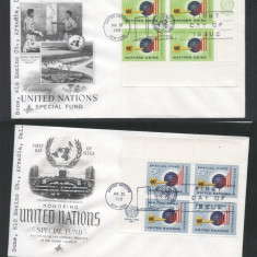 UN New York 1965 Developing countries Mi.148-149 x 4 FDC UN.146