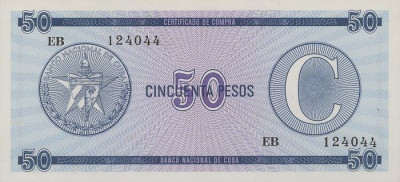 CUBA █ bancnota █ 50 Pesos █ 1985 █ P-FX24 █ Serie C █ UNC █ necirculata foto