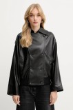 Silvian Heach geacă MELENDEZ culoarea negru, de tranzitie, oversize, GPA25172GB