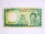 Rară! Tanzania 20 Shillings 1966 seria:279099,bancnota din imagini &icirc;n stare bună la cel mai mic preț