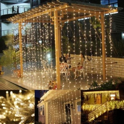 Instalatie, turturi, 3 m, 132LED, alb cald, consum redus foto