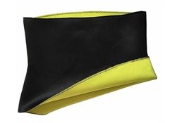 Centură abdomen, neopren, negru/galben, 33x22 cm foto