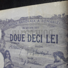 Bancnote romanesti 20lei ianuarie 1917 data rara