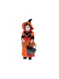 Costum Halloween copii vrajitoare portocalie 3-4 ani