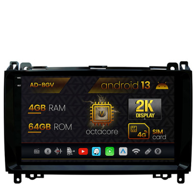 Navigatie Mercedes Benz Sprinter, Viano, Vito, A B Class, Crafter, Android 13, V-Octacore 4GB RAM + 64GB ROM, 9.5 Inch - AD-BGV9004+AD-BGRKIT407 foto