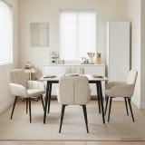 Cumpara ieftin Scaune de dining 4 buc. Catifea Crem 56.5 x 50 x 85 cm