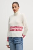 United Colors of Benetton pulover din amestec de lana femei, culoarea bej, 1126E203J