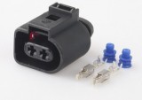 Mufa Auto 2 Pini Tata MCP 2.8 TE Connectivity, Conector Cablu Negru cu Garnituri