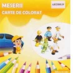 Carte de colorat cu abtibilduri. Meserii (format 20x20 cm)