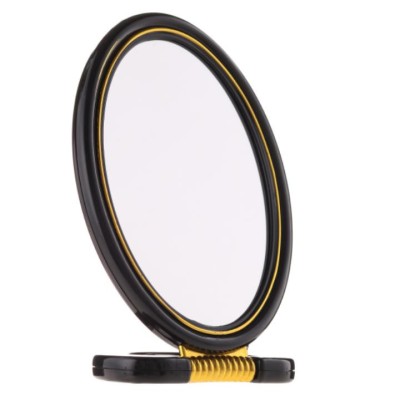 Oglinda machiaj cu lupa si picior, plastic, neagra, Top Choice, 17x13 cm foto