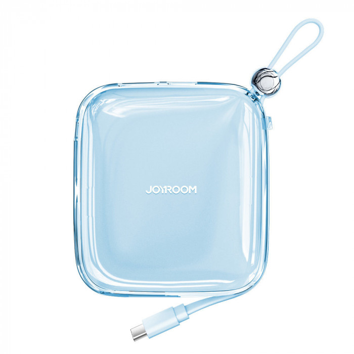 Powerbank Joyroom 10000mAh Jelly Series 22,5W Cu Cablu USB C &icirc;ncorporat Albastru (JR-L002) JR-L002BL