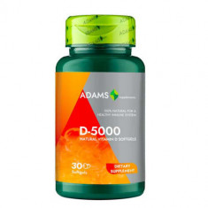 Vitamina D 5000 Naturala 30 capsule gelatinoase Adams Vision