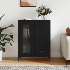 vidaXL Servantă, negru, 69,5x34x90 cm, lemn compozit 828045