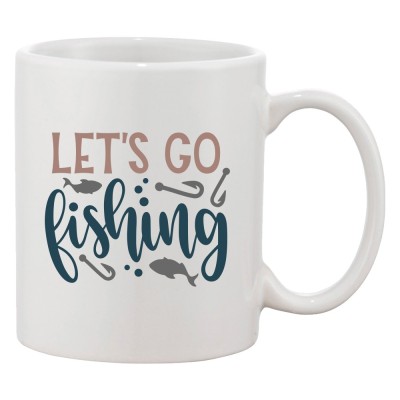Cana alba personalizata &amp;#039;Let&amp;#039;s go fishing&amp;#039;, INOVATIX&amp;reg;. 330ml foto