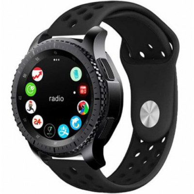 Curea ceas Smartwatch Samsung Galaxy Watch 4, Watch 4 Classic, Gear S2, iUni 20 mm Silicon Sport Black foto